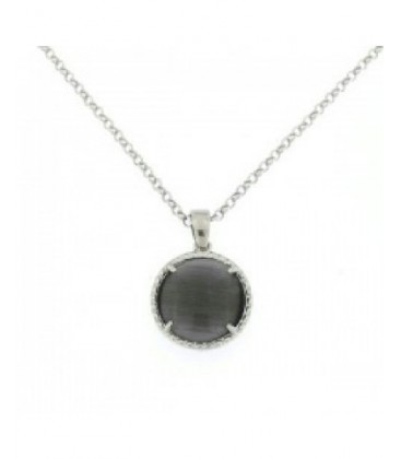 Colgante de plata con cristal gris. - PERS006G