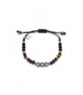 Pulsera plata Raive de macramé. - MA-91