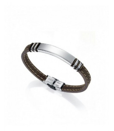 Pulsera Viceroy acero y caucho marrón. - 6343P09011