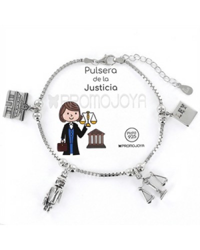 Pulsera plata de profesiones relacionadas con la  Justicia. - 9104177