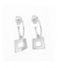 Aros de plata con colgante cuadrado. - ARRN393C