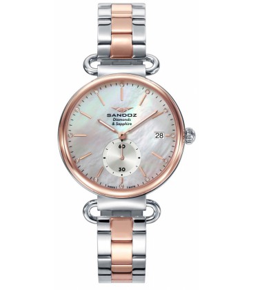 Reloj Sandoz de señora con brazalete bicolor. - 81362-07