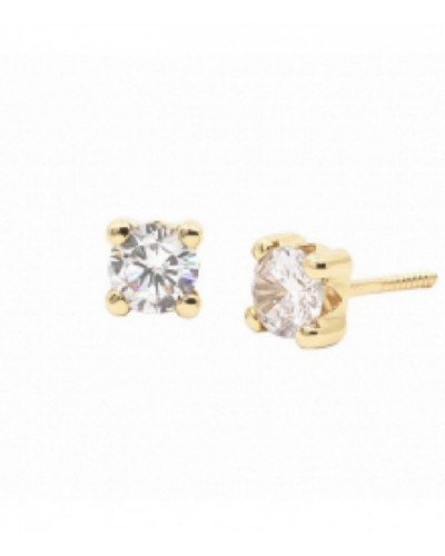 Pendientes oro 18 kilates circonita 4 garras. - 61A  1903/5