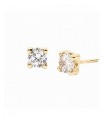 Pendientes oro 18 kilates circonita 4 garras. - 61A  1903/5