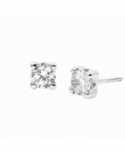Pendientes oro blanco 18 kilates 4 grapas. - 61B  1903/5