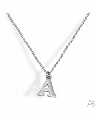 Colgante de plata letra A con cadena incluida. - CORV18A