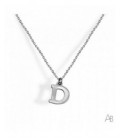 Colgante de plata letra D mayúscula. - CORV18D