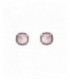 Pendientes de plata cuadrado con ojo de gato rosa. - P679