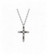 Colgante de cruz de plata con piedras semipreciosas. - CR-6