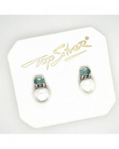Pendientes plata tu y yo perla y calcedonia. - PE7016P