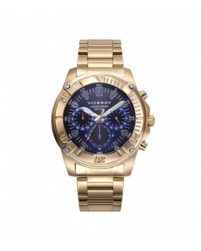 Reloj Viceroy cronónmetro para hombre IP dorado. - 401255-97