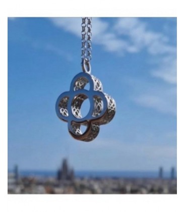 Colgante de plata flor de Barcelona. - PEJ006S