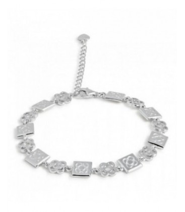 Polsera d`argent amb el panot i flor de Barcelona. - PUJ006P