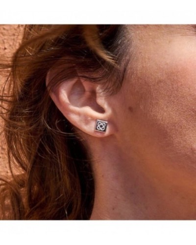 Pendientes plata rodiada panot de Barcelona. - ARJ006PP