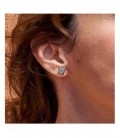 Pendientes plata rodiada panot de Barcelona. - ARJ006PP