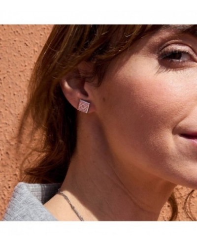 Pendientes de plata rodiada panot de Barcelona. - ARJ006P