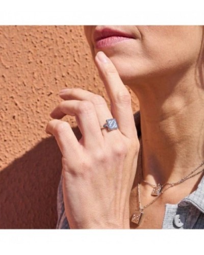 Anillo plata rodiada panot. - ANJ006P