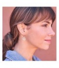 Pendientes de plata flor de Barcelona largos. - ARJ006SPG