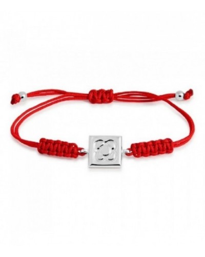 Pulsera de plata y macramé rojo panot de Barcelona. - PUJ006PMR