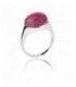Anillo de plata rodiada con cristal fucsia. - ANRJ005F