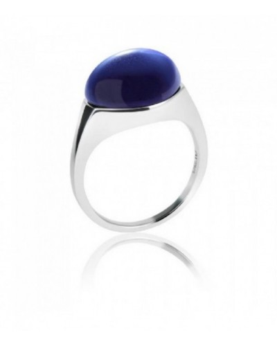 Anillo de plata rodiada piedra indigo oscuro. - ANRJ005I