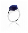 Anillo de plata rodiada piedra indigo oscuro. - ANRJ005I