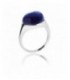Anillo de plata rodiada piedra indigo oscuro. - ANRJ005I