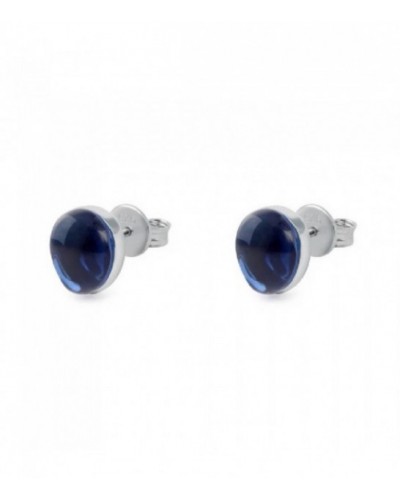 Pendientes plata rodiada piedra indigo oscuro. - ARRJ005PI
