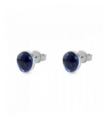 Pendientes plata rodiada piedra indigo oscuro. - ARRJ005PI