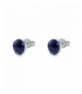 Pendientes plata rodiada piedra indigo oscuro. - ARRJ005PI