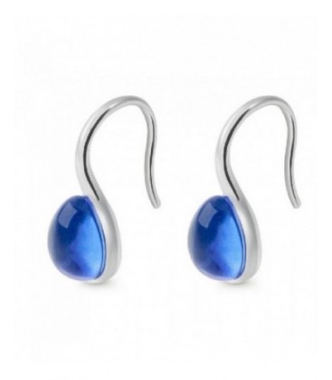 Arracades de plata amb vidre blau i tanca de ganxo. - ARRJ005GGA
