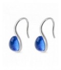 Pendientes de plata con cristal azul cierre gancho. - ARRJ005GGA
