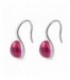 Pendientes de plata cristal fucsia cierre gancho. - ARRJ005GGF