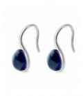 Pendientes de plata con cristal azul indigo cierre gancho. - ARRJ005GGI
