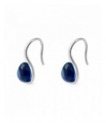Pendientes de plata  de gancho con cristal azul indigo. - ARRJ005GI