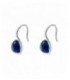 Pendientes de plata  de gancho con cristal azul indigo. - ARRJ005GI