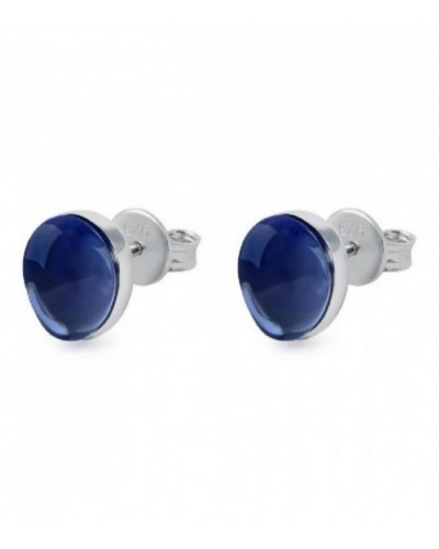 Pendientes plata de criscal azul indigo. - ARRJ005I