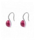 Pendientes de plata gancho cristal fucsia. - ARRJ005GF