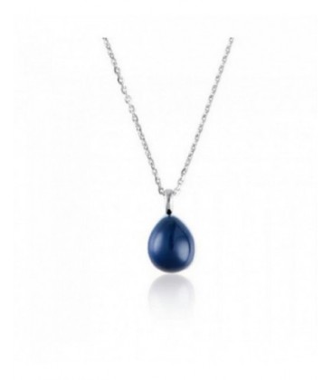Colgante de plata cristal azul indigo oscuro. - PERJ005I