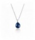 Colgante de plata cristal azul indigo oscuro. - PERJ005I