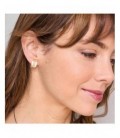Pendientes plata con cristal amarillo cierre omega. - ARRM080YP