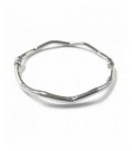 Polsera rígida de plata ondulada. - ESR2LZ3