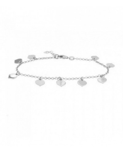 Pulsera de plata con corazones colgando. - PUR2027
