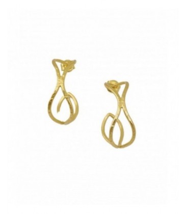 Pendientes de plata chapada en oro tipo aro. - B-081G/L