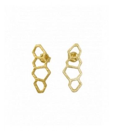 Pendientes de plata chapada en oro. - B-084G/P4