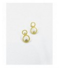 Pendientes de plata chapada con brillante. - B-077B