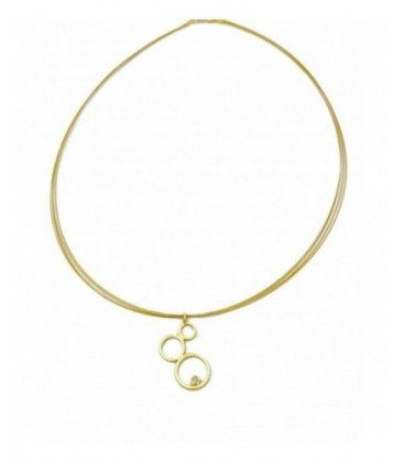 Colgante de plata chapada con brillante. - C-077B
