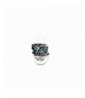 Anillo de plata con circonitas de colores y calcedonia. - AN7365P