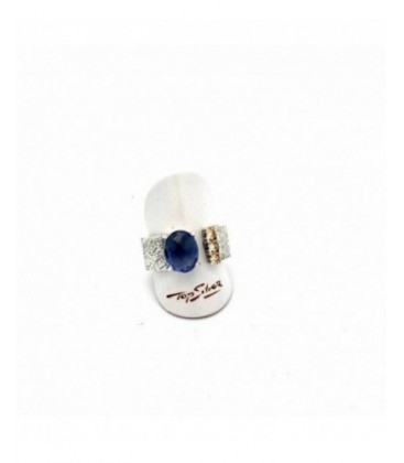 Anillo de plata con Iolita y circonitas de color. - AN7658P