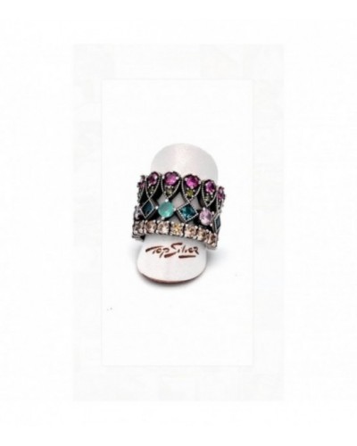 Anillo de plata multicolor. - AN7669P